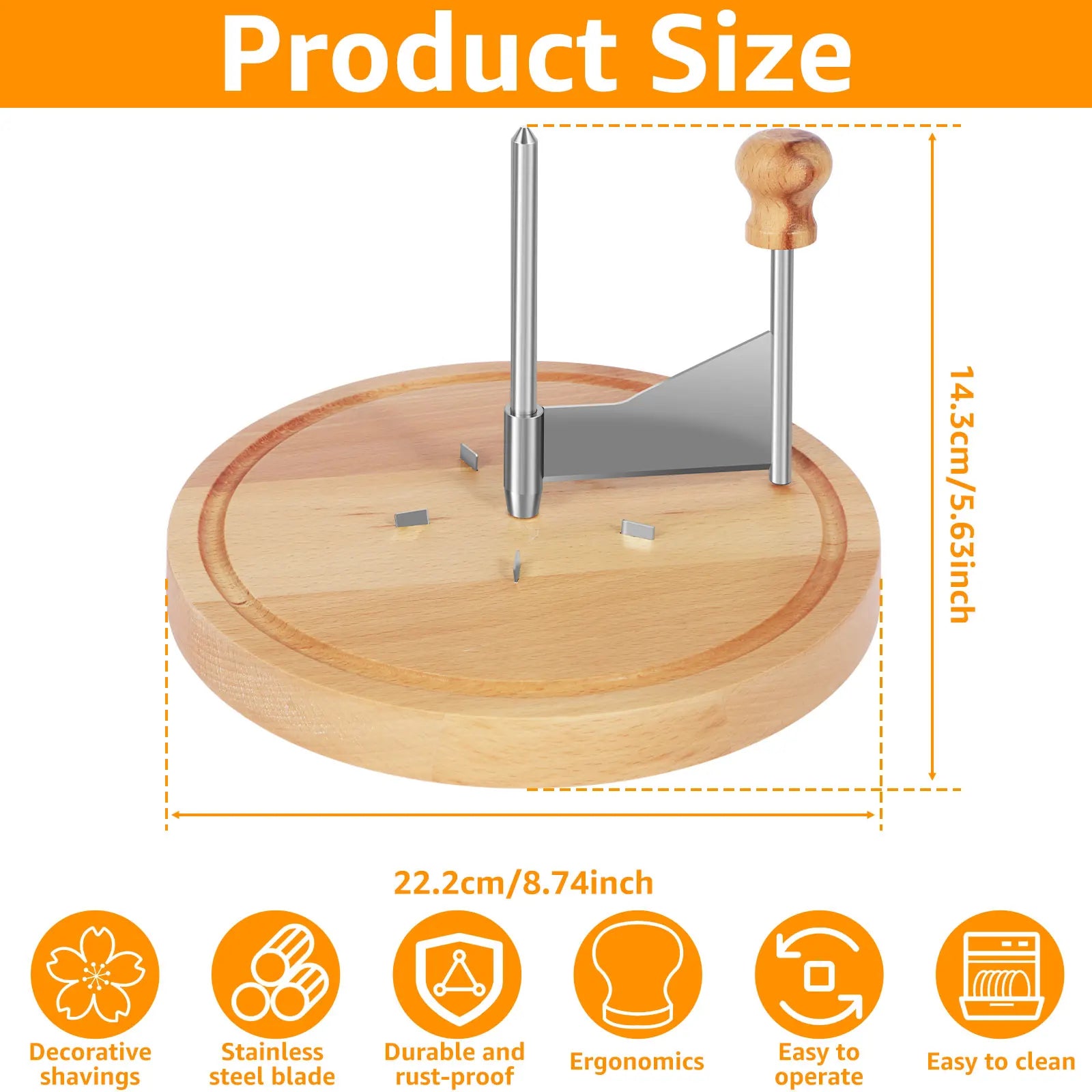 Premium Stainless Steel Cheese Curler & Shaver – All-in-One Handheld Cutter & Grater for Cheese, Butter & Chocolate