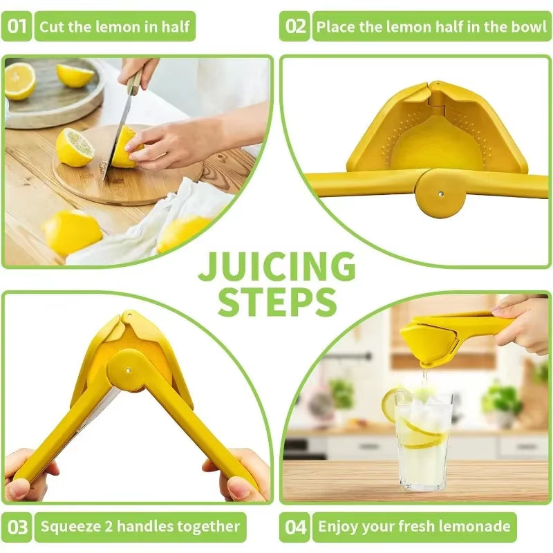 Lemon Lime Squeezer – Easy-to-Use Flat Citrus Press with Built-In Strainer & Leverage Design, Maximum Juice Extraction