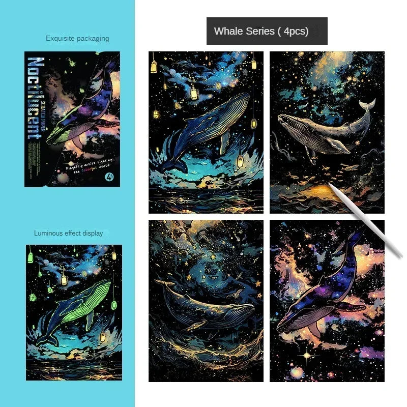 DIY Luminous Scratch Painting Set – Fun Educational Art Toy (4pcs)