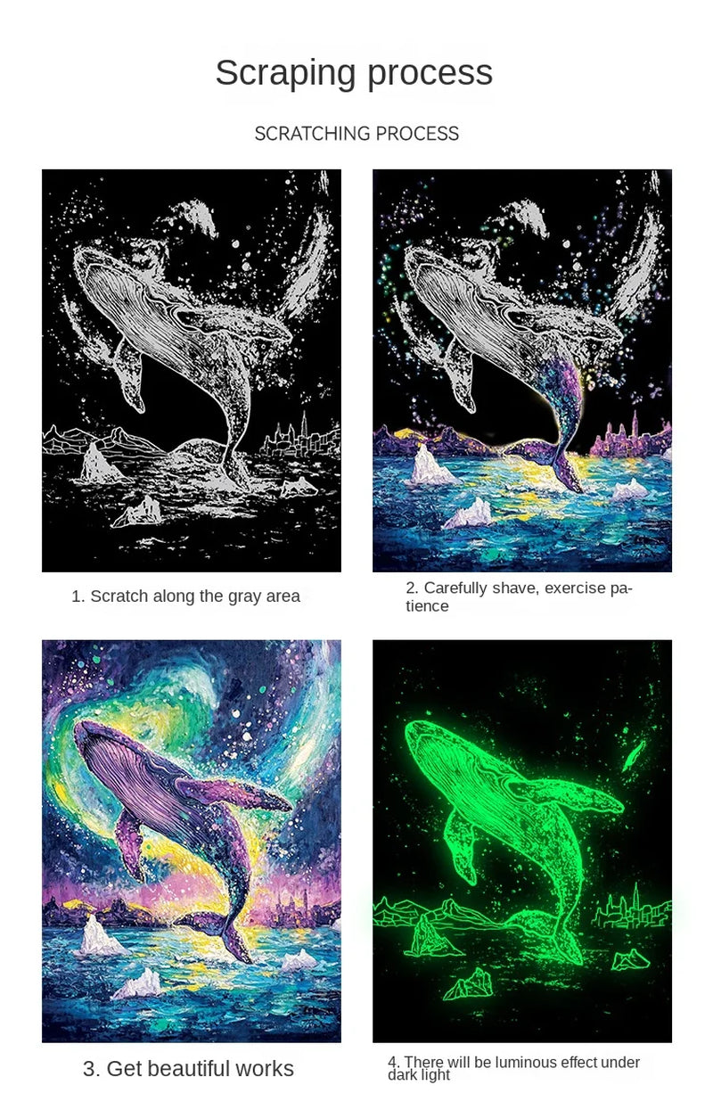 DIY Luminous Scratch Painting Set – Fun Educational Art Toy (4pcs)