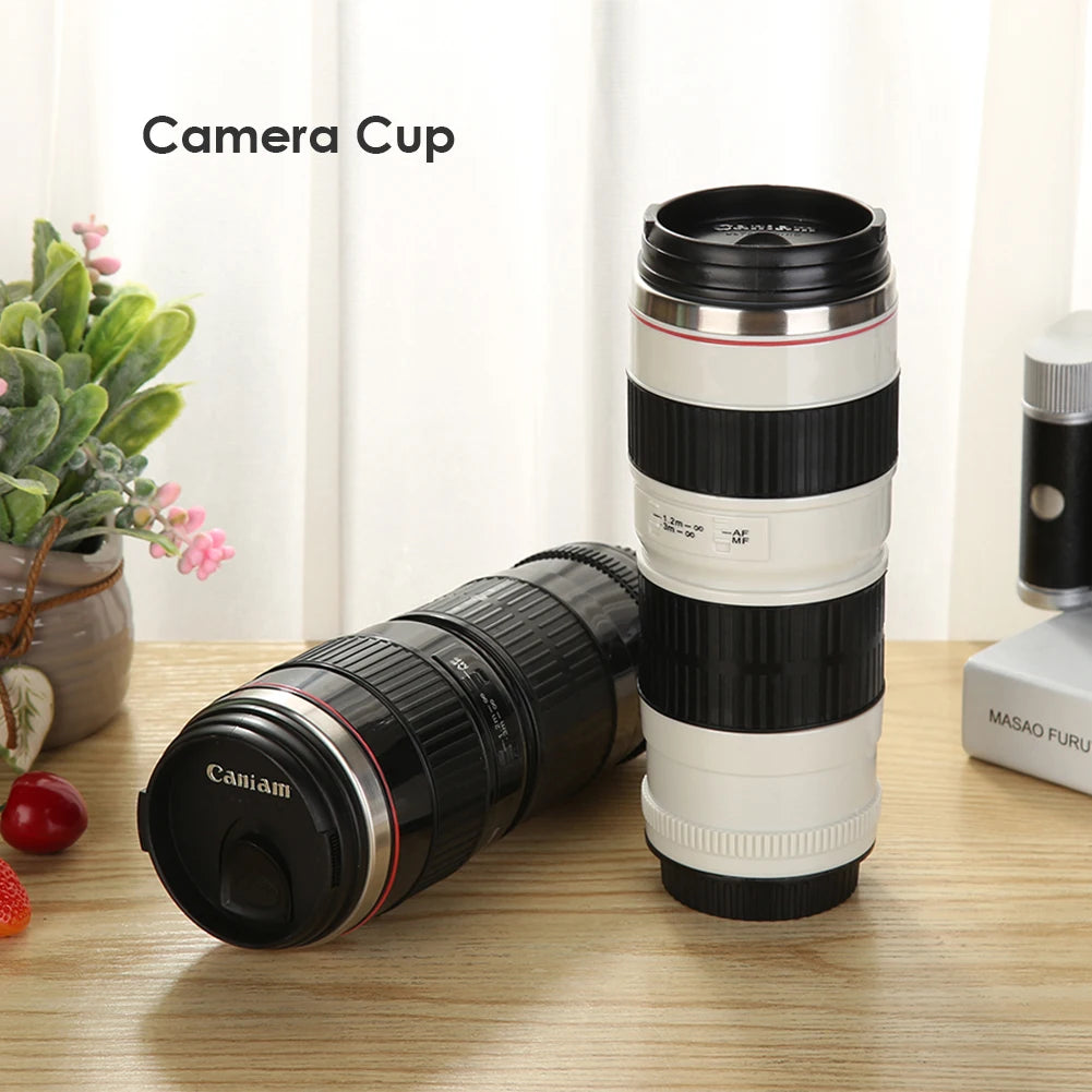 Stainless Steel SLR Camera Mug - Creative Emulation Coffee Cup for Photography Lovers (50-400ml)