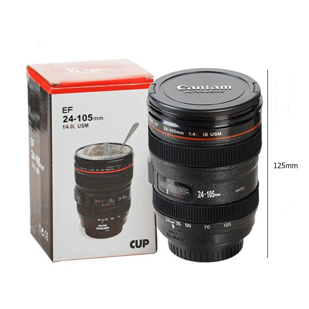Stainless Steel SLR Camera Mug - Creative Emulation Coffee Cup for Photography Lovers (50-400ml)