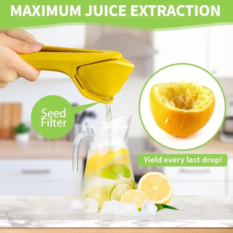 Lemon Lime Squeezer – Easy-to-Use Flat Citrus Press with Built-In Strainer & Leverage Design, Maximum Juice Extraction