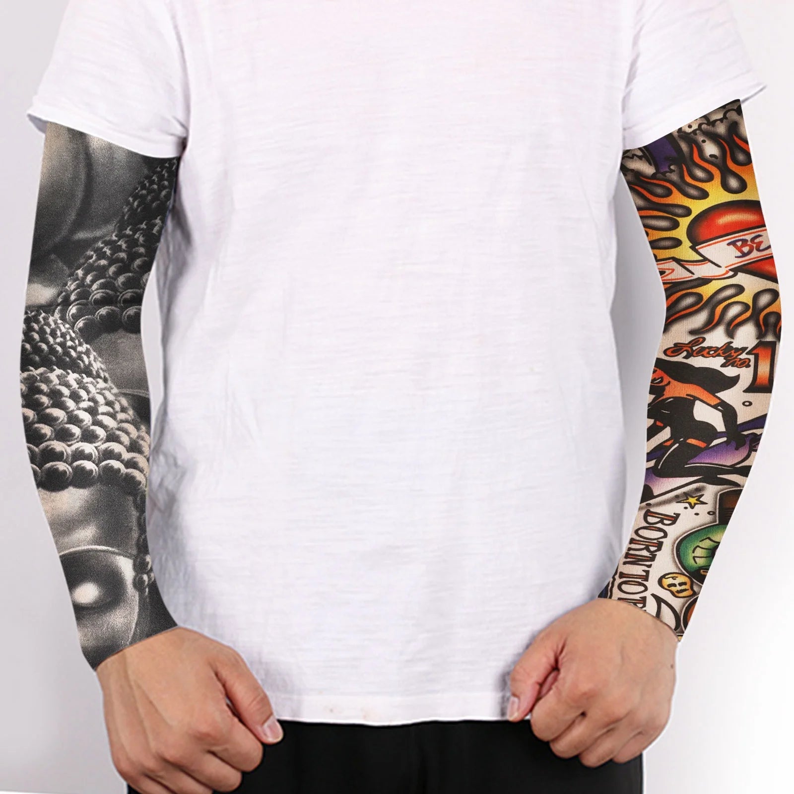 Stylish Cooling Arm Sleeves – 10pcs UV Protection UPF 50 Designs for Sports & Costumes