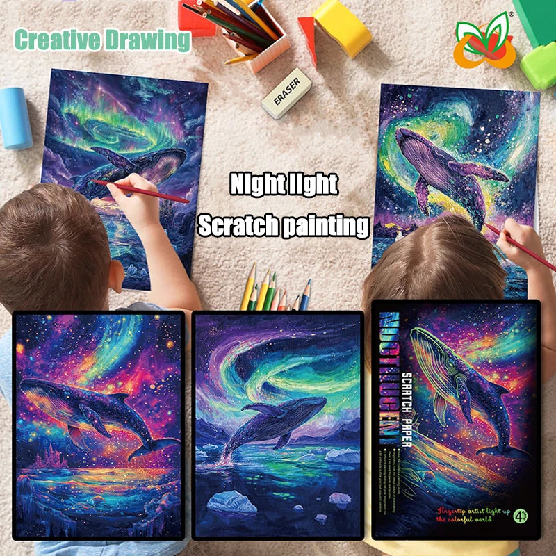 DIY Luminous Scratch Painting Set – Fun Educational Art Toy (4pcs)