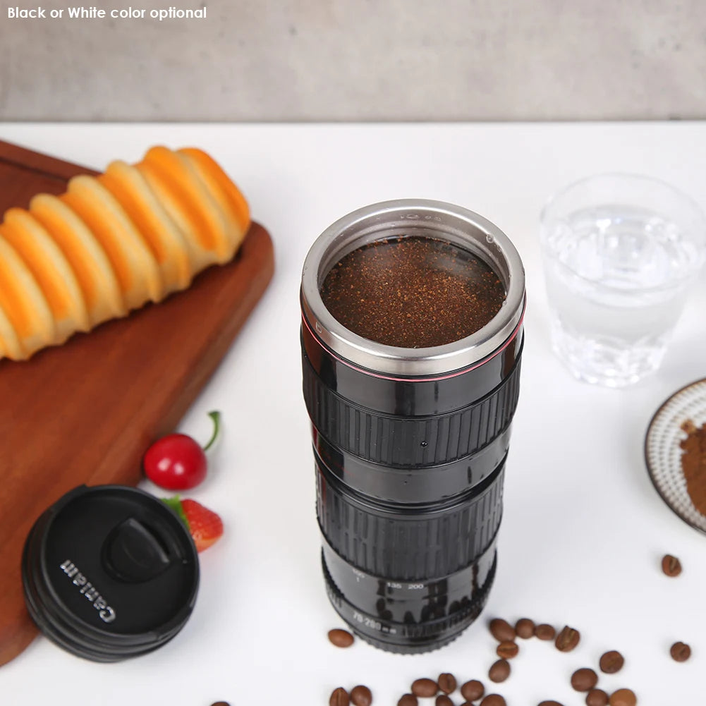 Stainless Steel SLR Camera Mug - Creative Emulation Coffee Cup for Photography Lovers (50-400ml)