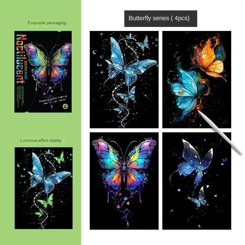 DIY Luminous Scratch Painting Set – Fun Educational Art Toy (4pcs)