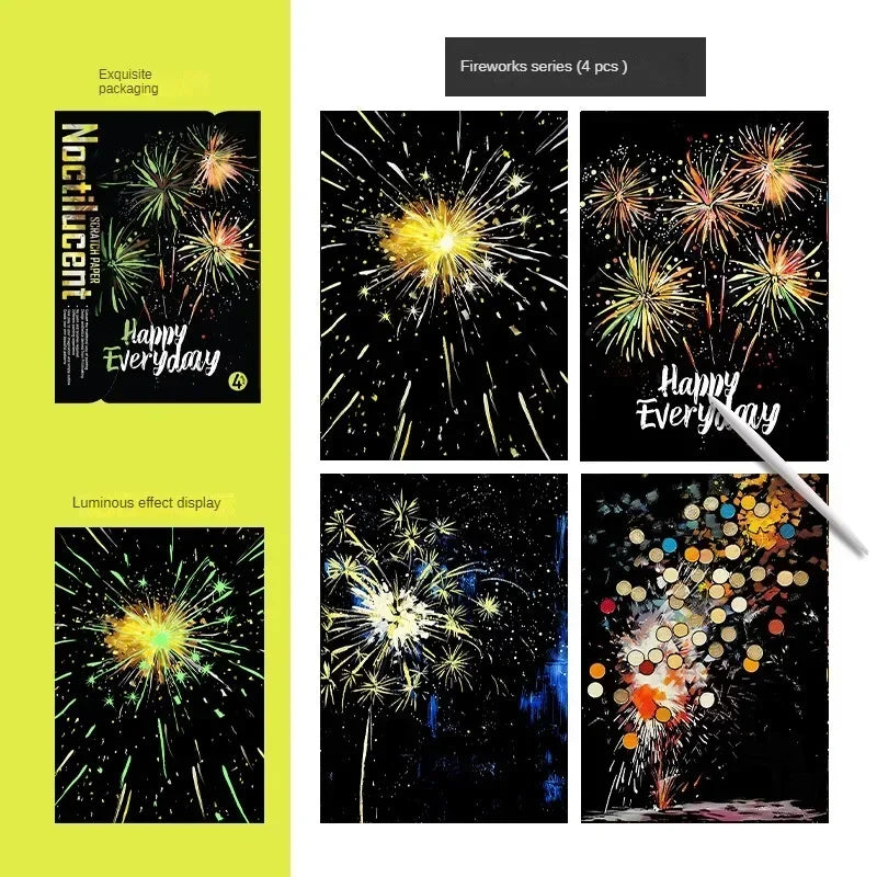 DIY Luminous Scratch Painting Set – Fun Educational Art Toy (4pcs)